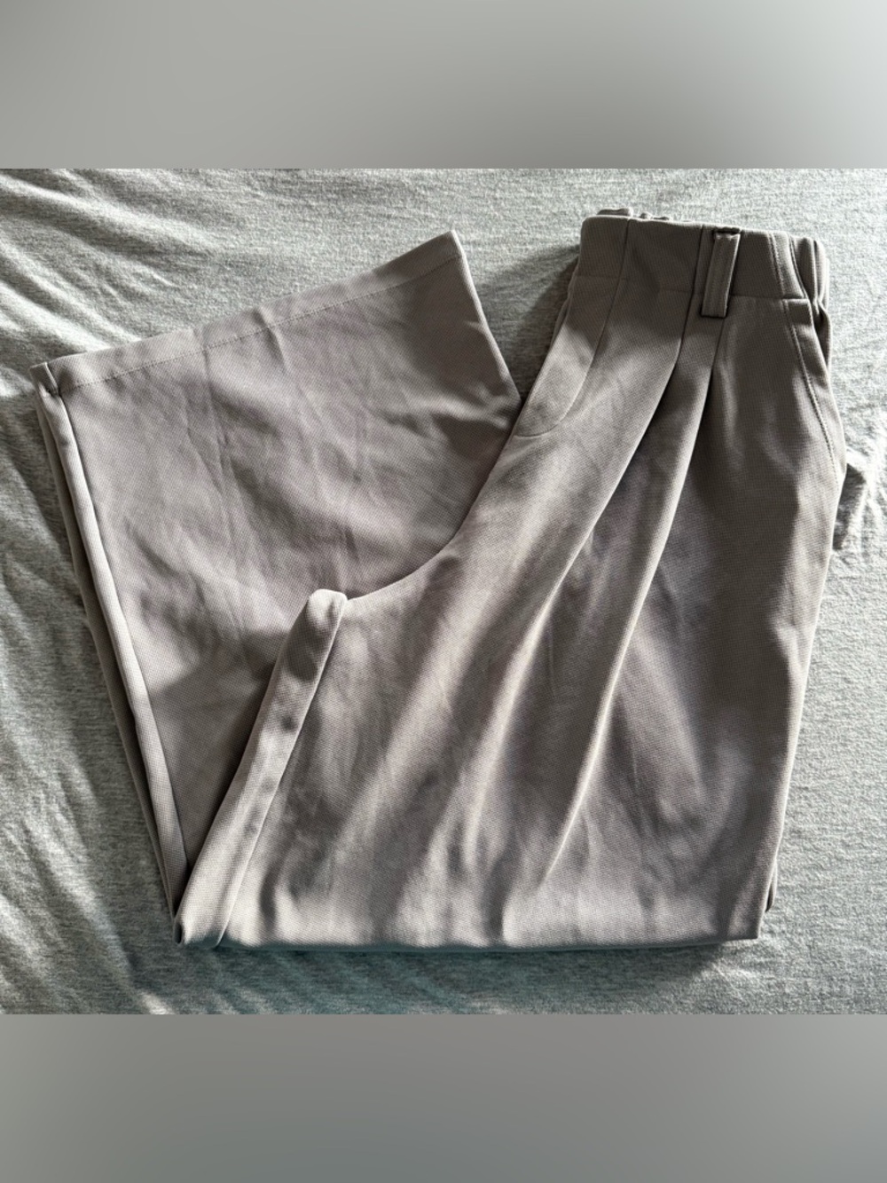 HALARA Wide-Leg High-Rise Knit Pants - Gray - Picture 3 of 4